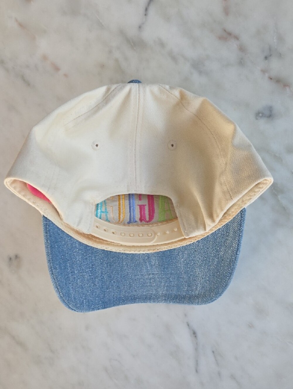 Poppy & Pine "Magical" Embroidered Women's Baseball Cap - Cream & Blue - Picture 4 of 5
